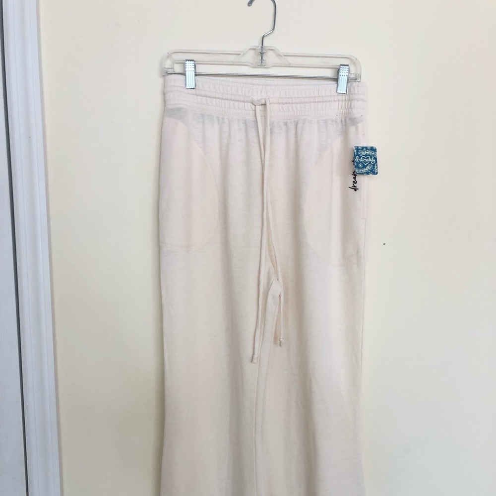 Free People Ivory Wide Leg Dream On Sweatpants / NWT